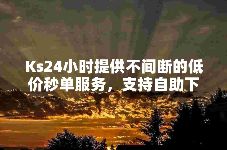 Ks24小时提供不间断的低价秒单服务，支持自助下单。