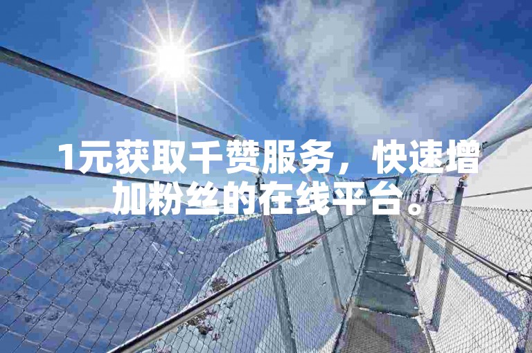 1元获取千赞服务，快速增加粉丝的在线平台。