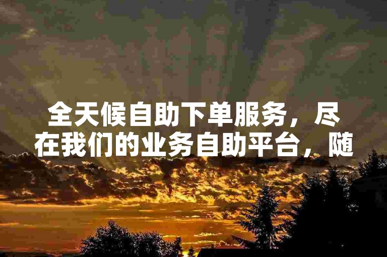 全天候自助下单服务，尽在我们的业务自助平台，随时为您服务。