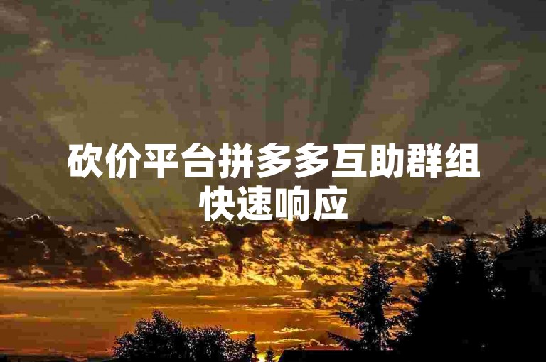 砍价平台拼多多互助群组快速响应