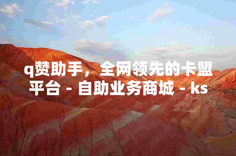 q赞助手，全网领先的卡盟平台 - 自助业务商城 - ks买赞自助下单下载