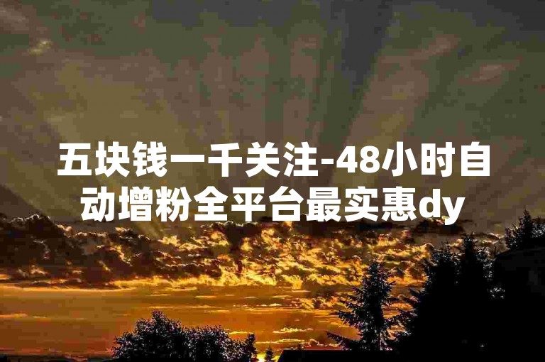 五块钱一千关注-48小时自动增粉全平台最实惠dy
