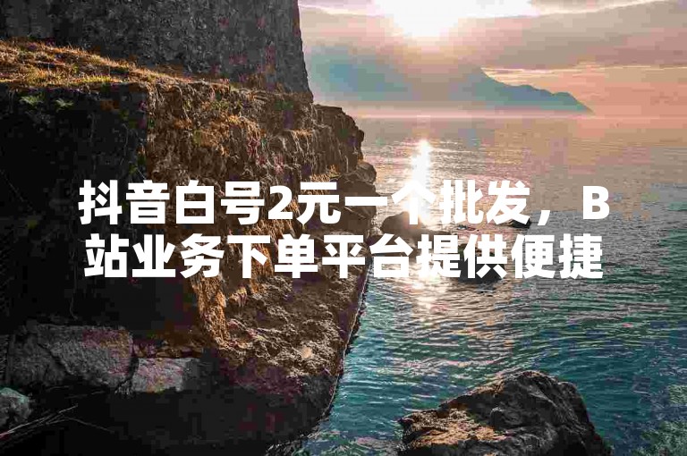 抖音白号2元一个批发，B站业务下单平台提供便捷服务。