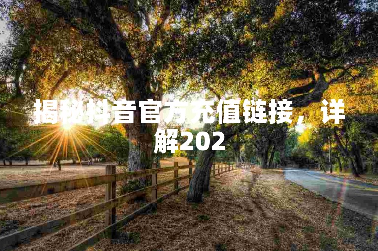 揭秘抖音官方充值链接，详解2025年必学的充值方式！