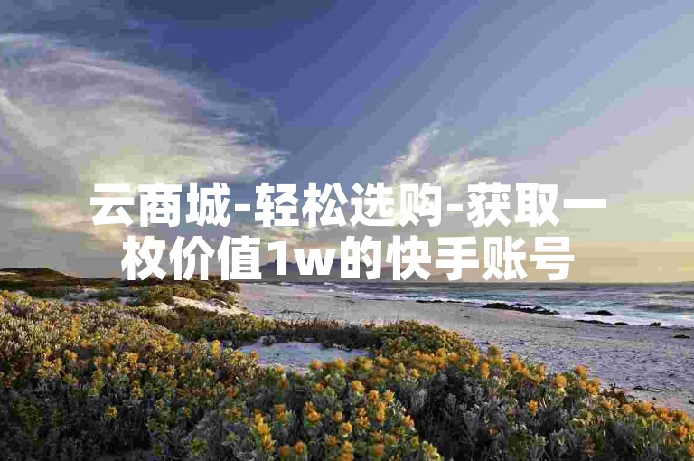 云商城-轻松选购-获取一枚价值1w的快手账号
