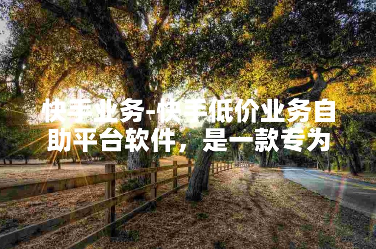 快手业务-快手低价业务自助平台软件，是一款专为快手用户打造的便捷工具。