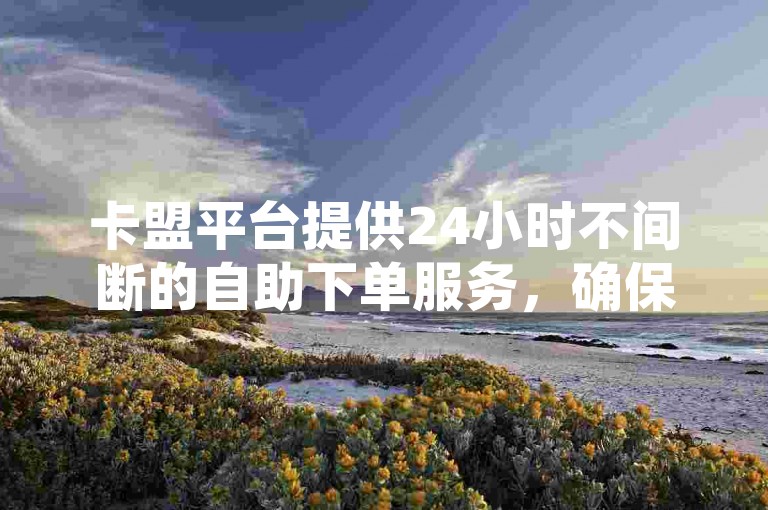 卡盟平台提供24小时不间断的自助下单服务，确保用户能够以低价购买所需商品。