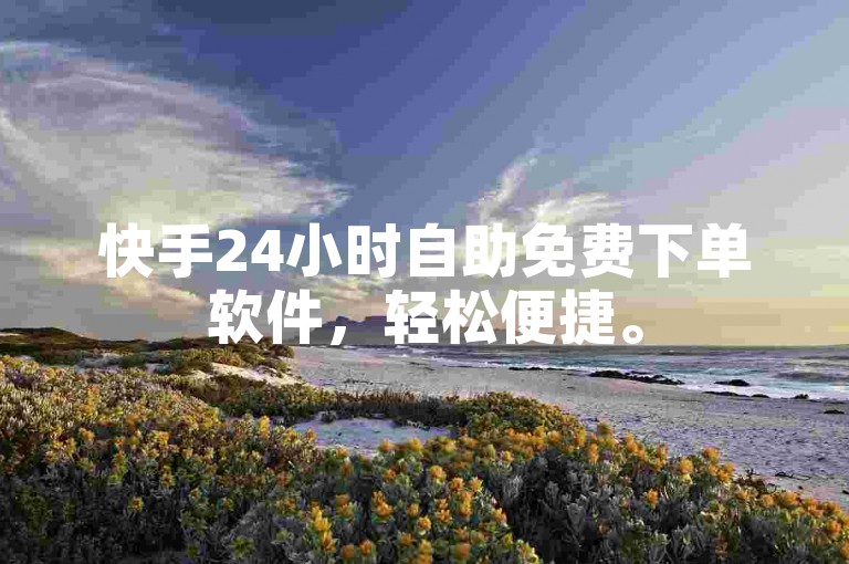 快手24小时自助免费下单软件，轻松便捷。