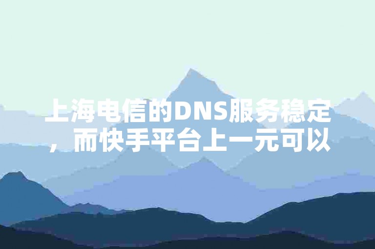 上海电信的DNS服务稳定，而快手平台上一元可以购买100个赞。