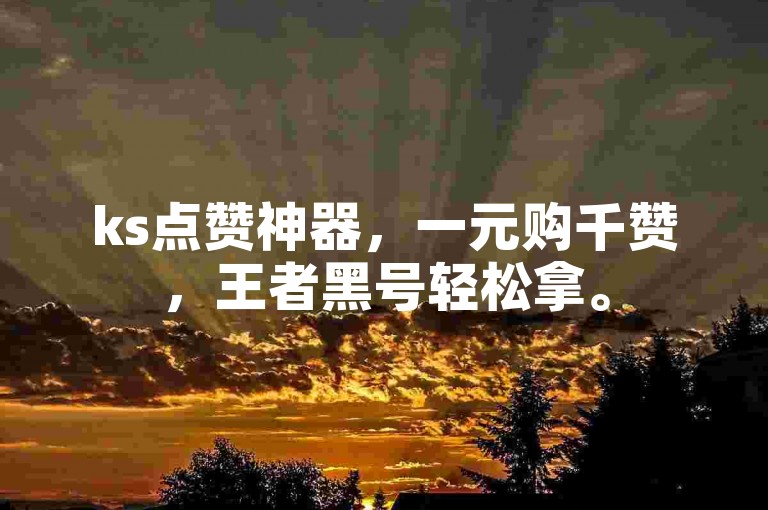 ks点赞神器，一元购千赞，王者黑号轻松拿。