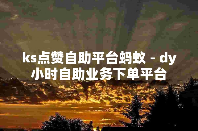 ks点赞自助平台蚂蚁 - dy小时自助业务下单平台
