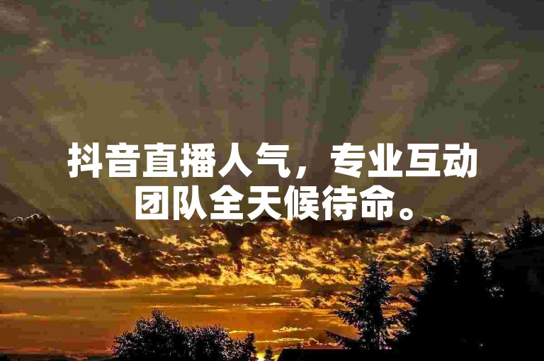 抖音直播人气，专业互动团队全天候待命。