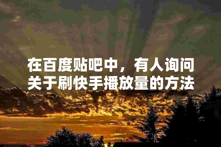 在百度贴吧中，有人询问关于刷快手播放量的方法，而qq代网刷网则提供了快手二代身份证过期仍可使用的涨粉工具app。