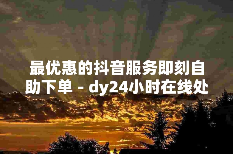 最优惠的抖音服务即刻自助下单 - dy24小时在线处理订单