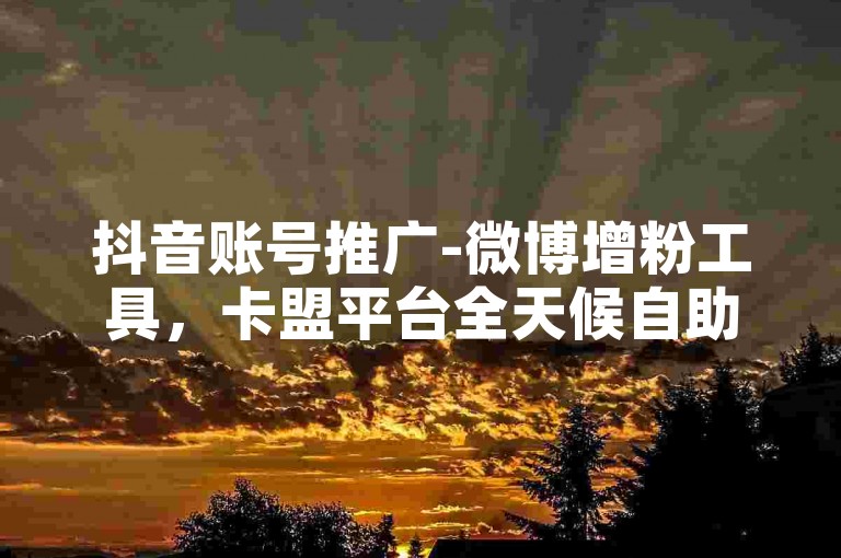 抖音账号推广-微博增粉工具，卡盟平台全天候自助服务。