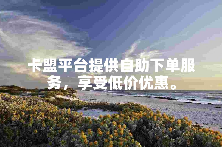 卡盟平台提供自助下单服务，享受低价优惠。