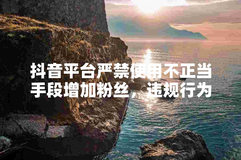 抖音平台严禁使用不正当手段增加粉丝，违规行为可能导致账号被封禁。