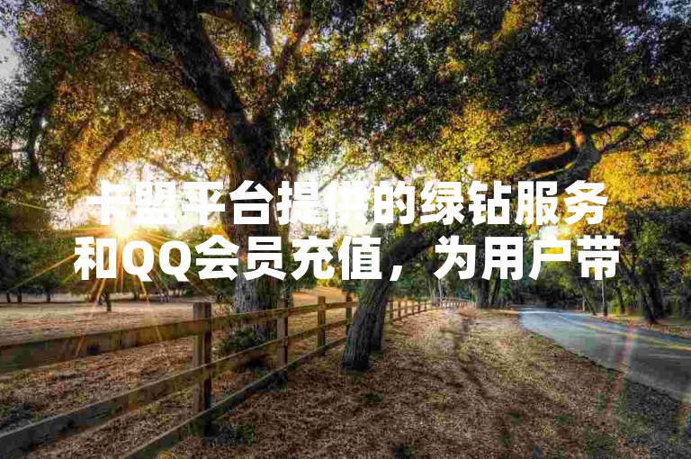 卡盟平台提供的绿钻服务和QQ会员充值，为用户带来更丰富的网络体验。