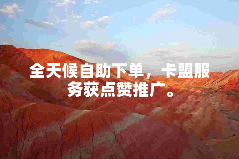 全天候自助下单，卡盟服务获点赞推广。