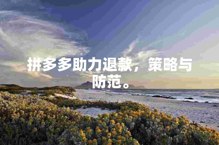 拼多多助力退款，策略与防范。