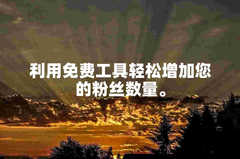 利用免费工具轻松增加您的粉丝数量。