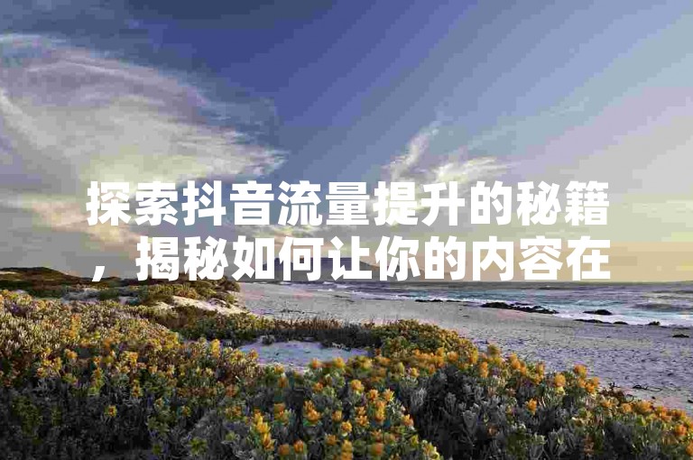 探索抖音流量提升的秘籍，揭秘如何让你的内容在平台上迅速走红。