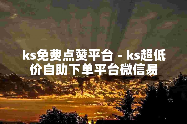 ks免费点赞平台 - ks超低价自助下单平台微信易
