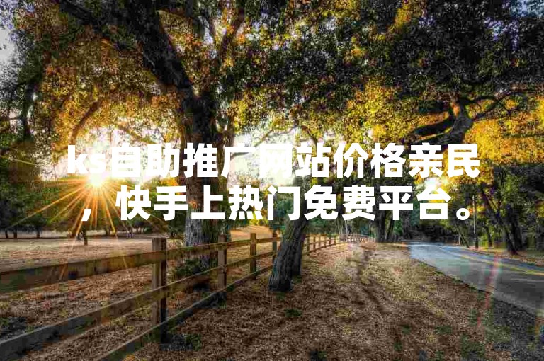 ks自助推广网站价格亲民，快手上热门免费平台。