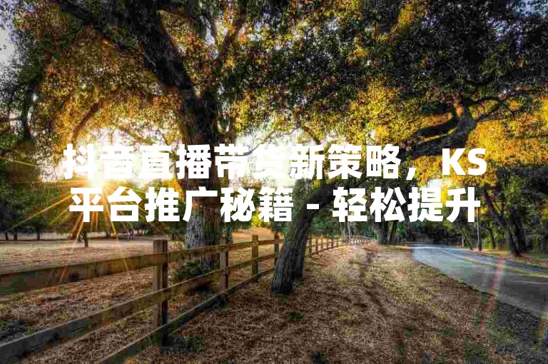 抖音直播带货新策略，KS平台推广秘籍 - 轻松提升关注度，仅需一分钱即可获得万次曝光 - 快手电商必备技巧大公开