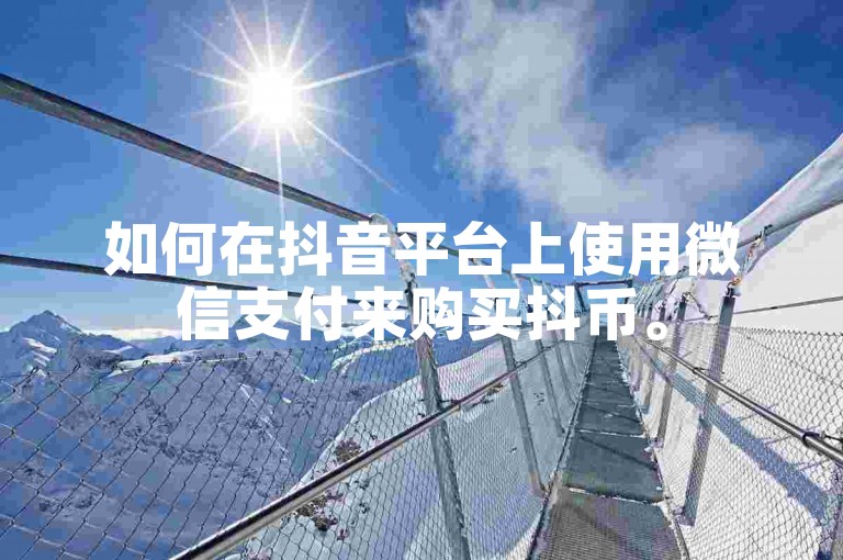 如何在抖音平台上使用微信支付来购买抖币。