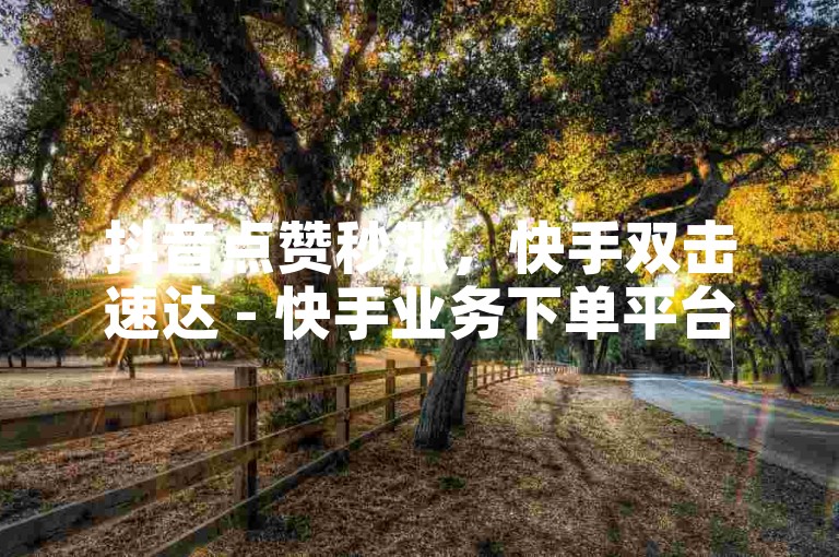 抖音点赞秒涨，快手双击速达 - 快手业务下单平台快速响应 - ks业务下单惊喜不断