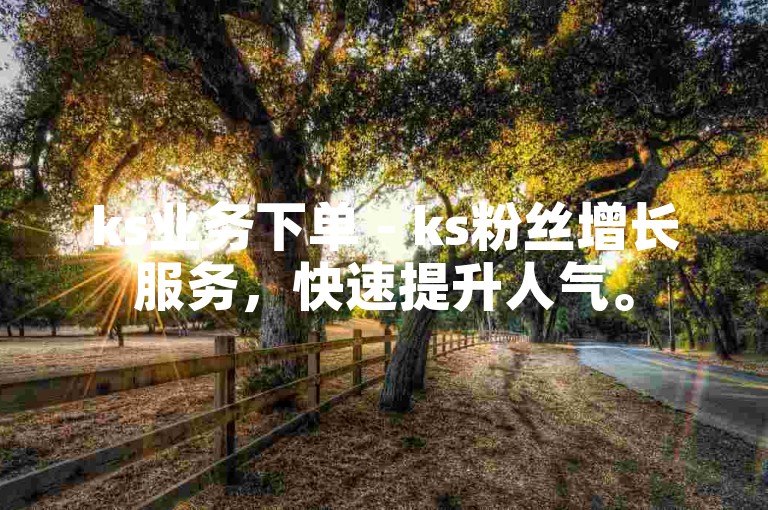 ks业务下单 - ks粉丝增长服务，快速提升人气。