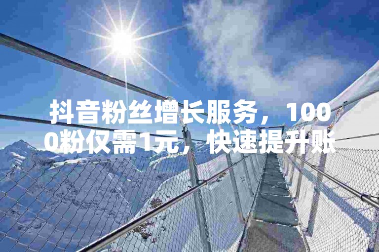 抖音粉丝增长服务，1000粉仅需1元，快速提升账号影响力。