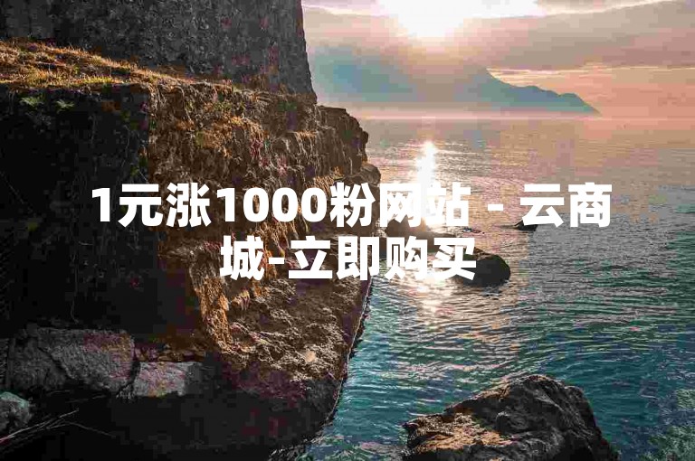 1元涨1000粉网站 - 云商城-立即购买