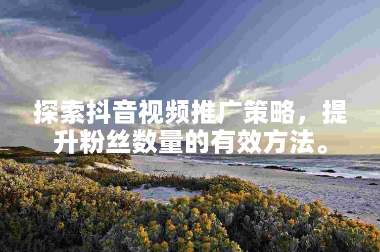 探索抖音视频推广策略，提升粉丝数量的有效方法。