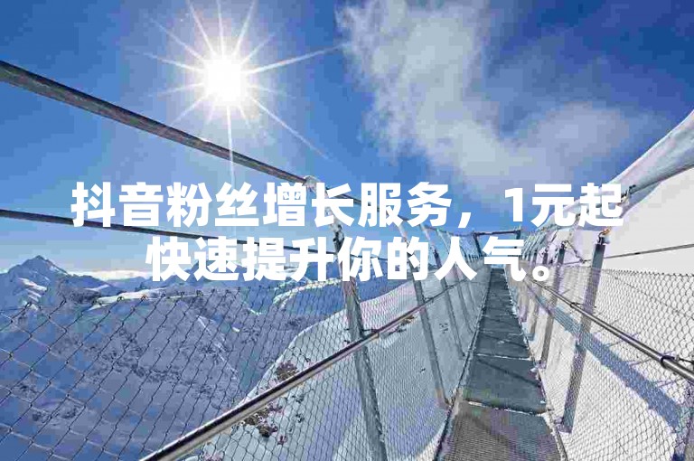 抖音粉丝增长服务，1元起快速提升你的人气。