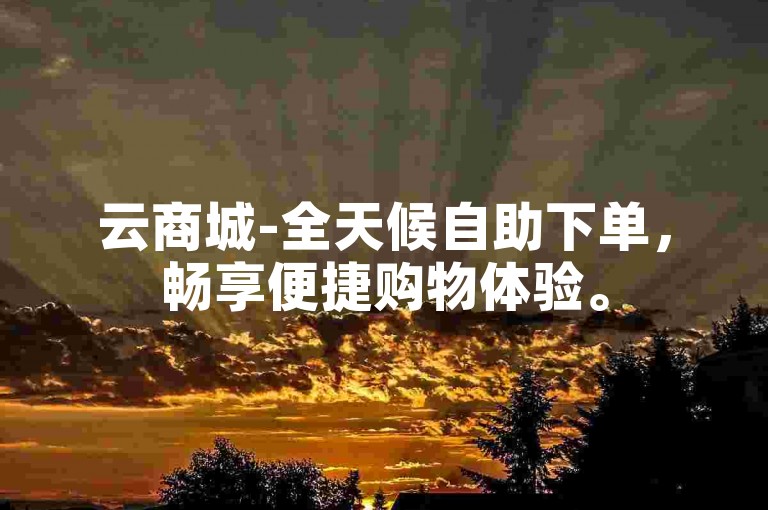 云商城-全天候自助下单，畅享便捷购物体验。