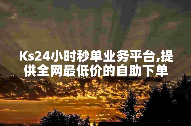 Ks24小时秒单业务平台,提供全网最低价的自助下单服务。