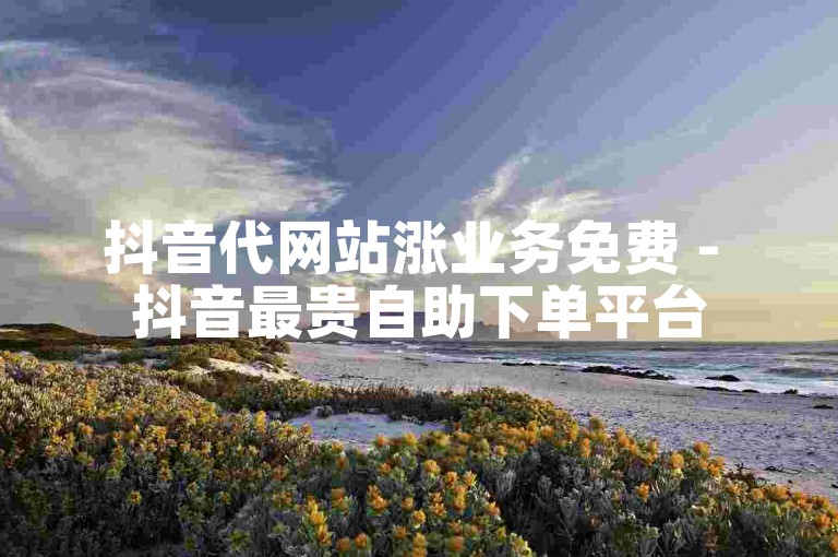 抖音代网站涨业务免费 - 抖音最贵自助下单平台