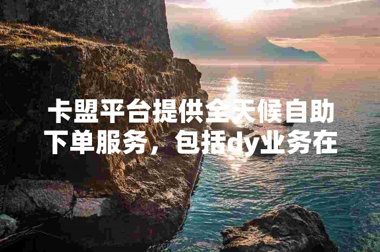 卡盟平台提供全天候自助下单服务，包括dy业务在内的多种软件均可随时购买。