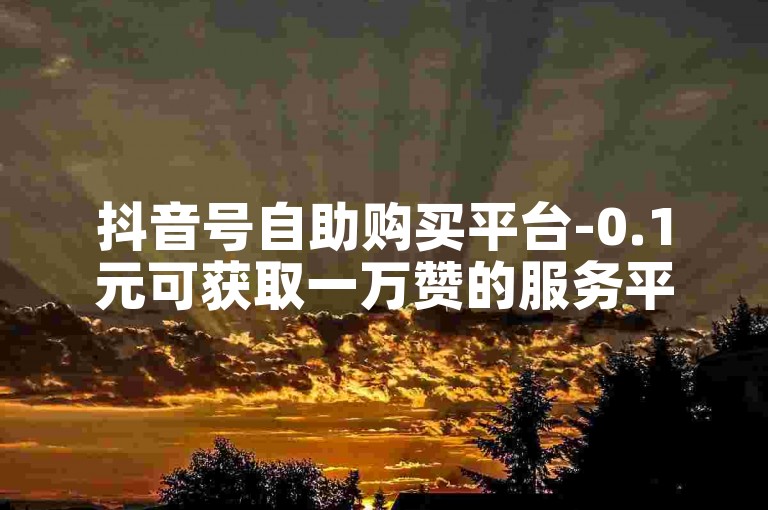 抖音号自助购买平台-0.1元可获取一万赞的服务平台。
