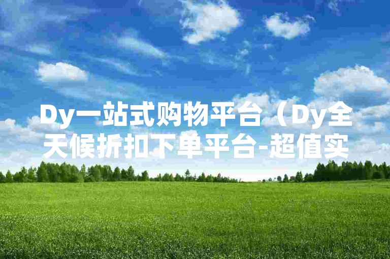 Dy一站式购物平台（Dy全天候折扣下单平台-超值实惠）