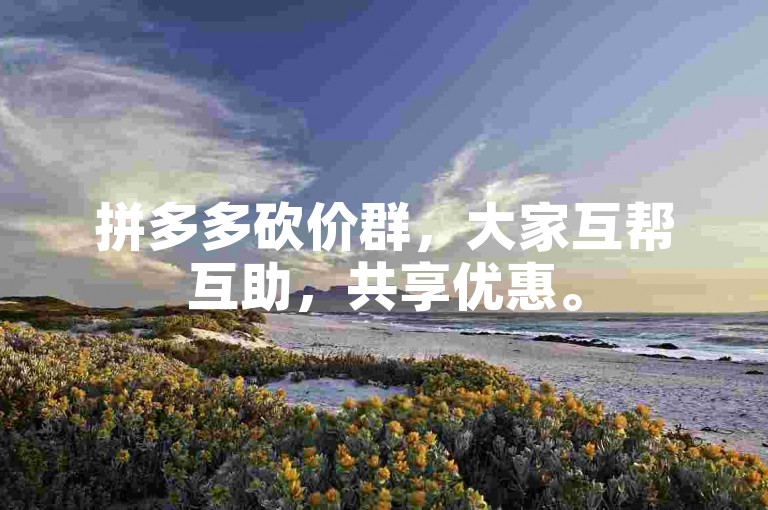 拼多多砍价群，大家互帮互助，共享优惠。