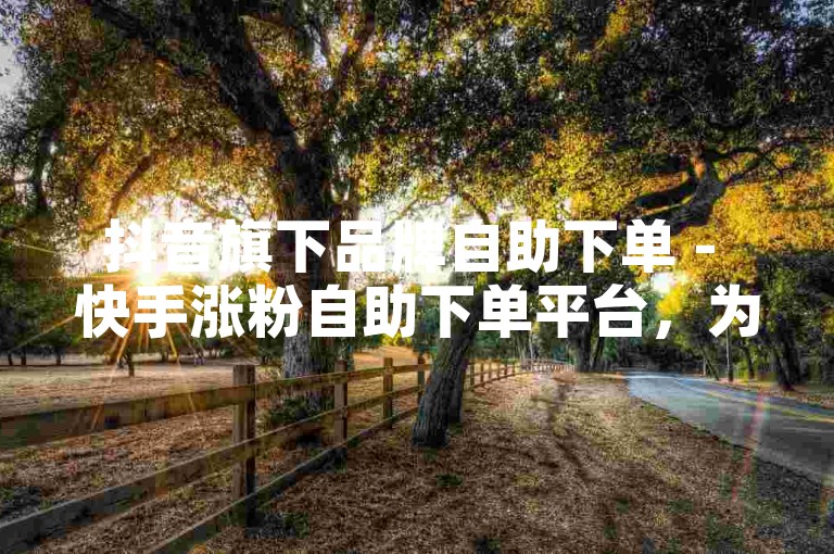 抖音旗下品牌自助下单 - 快手涨粉自助下单平台，为您提供便捷的涨粉服务。