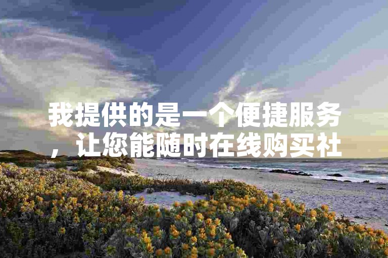 我提供的是一个便捷服务，让您能随时在线购买社交媒体关注者。