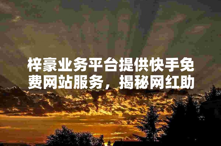 梓豪业务平台提供快手免费网站服务，揭秘网红助手的售后服务，助力快手涨赞涨流量！