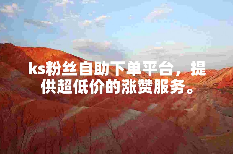 ks粉丝自助下单平台，提供超低价的涨赞服务。