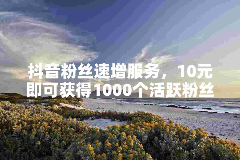 抖音粉丝速增服务，10元即可获得1000个活跃粉丝。