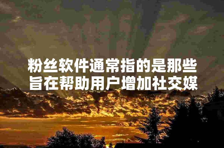 粉丝软件通常指的是那些旨在帮助用户增加社交媒体上粉丝数量的工具，而抖音推广软件破解版则涉及未经官方授权修改过的应用程序，用于在抖音平台上进行非法的推广活动。