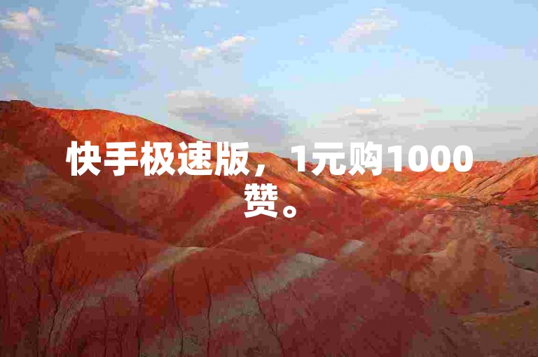 快手极速版，1元购1000赞。